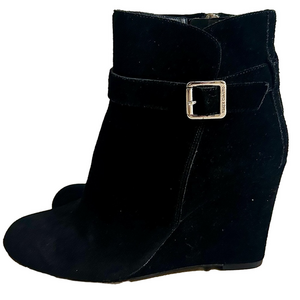 Vince Camuto Suede Ankle Boots w Heel, Buckle & Zipper Closure, Women’s sz 7.5